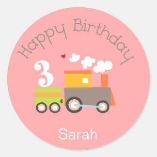Geburtstag (Mädchen) Cupcake Toppers/Stickers Runder Aufkleber