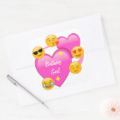 Geburtstag Mädchen Herz & Emojis Stickers (Umschlag)