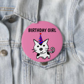 GEBURTSTAG-MÄDCHEN-KATZSCHALTFLÄCHE BUTTON (Beispiel)