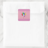 Geburtstag (Mädchen) Quadratischer Aufkleber (Tasche)