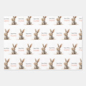 Geburtstag Mädchen Süßer Hase Geschenkpapier Set (Vorderseite 2)