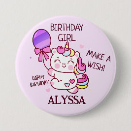 Geburtstag MÄDCHEN! Unicorn Happy Geburtstag Button