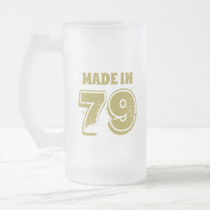 Geburtstag Made in '79 Typografie Trinken Mattglas Bierglas