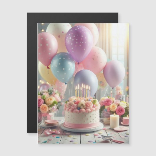 Geburtstag Magneteinladung (Vorne/Hinten)