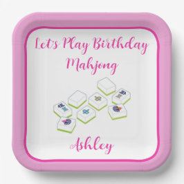 Geburtstag Mahjong PERSONALISIEREN Pappteller