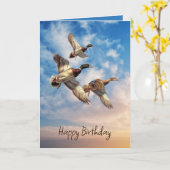Geburtstag Mallard Enten bei Sunrise Sky Karte (Gelbe Blume)