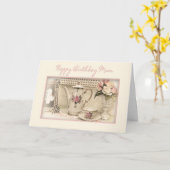 GEBURTSTAG - MAMA - Vintages Tee-Set Karte (Gelbe Blume)