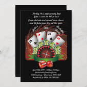 Geburtstag Mann in jedem Alter, Poker, Glücksspiel Einladung (Vorne/Hinten)