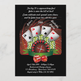 Geburtstag Mann in jedem Alter, Poker, Glücksspiel Einladung
