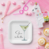 Geburtstag Martini auf Weiß Pappteller (Party)