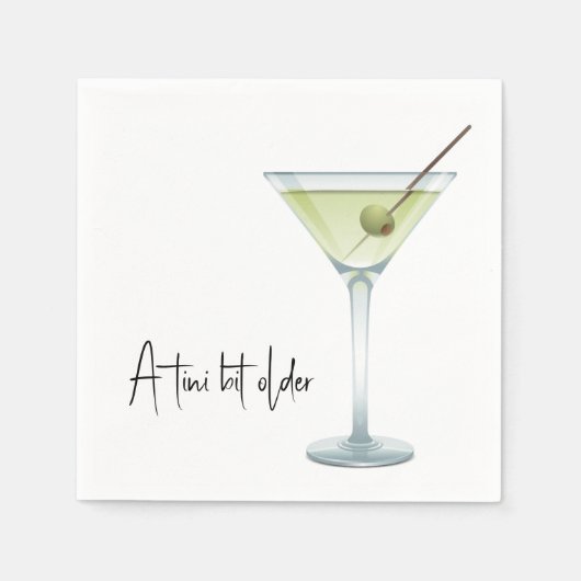 Geburtstag Martini auf Weiß Serviette (Vorderseite)