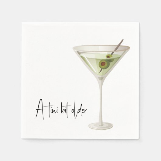 Geburtstag Martini auf Weiß Serviette (Vorderseite)