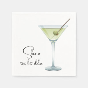 Geburtstag Martini auf Weiß Serviette