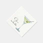 Geburtstag Martini auf Weiß Serviette (Ecke)