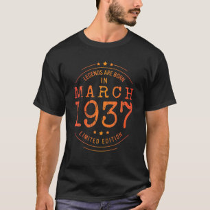 Geburtstag März 1937 Jahr limitierte Edition mit L T-Shirt