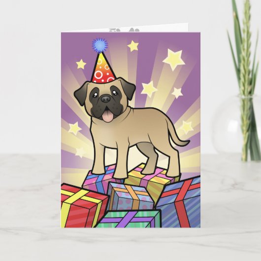 Geburtstag Mastiff / Bullmastiff Karte (Vorderseite)