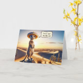 Geburtstag Meerkat Tragen eines Sombrero Karte (Gelbe Blume)
