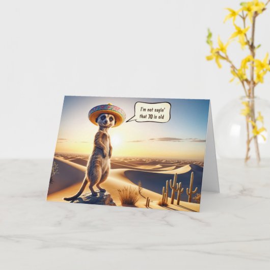 Geburtstag Meerkat Tragen eines Sombrero Karte (Gelbe Blume)