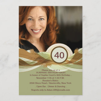 Geburtstag Meilenstein Green Foto Einladung