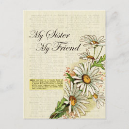 Geburtstag Meine Schwester, meine Freundin, Vintag Postkarte