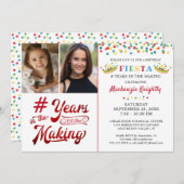 Geburtstag mexikanisches Fiesta 2 Foto im Alter Einladung (Vorne/Hinten)