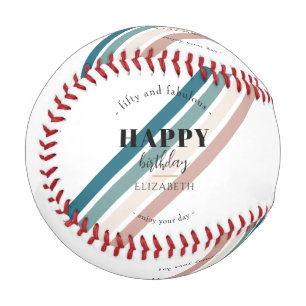 Geburtstag Minimalistisches Design in Pastellfarbe Baseball