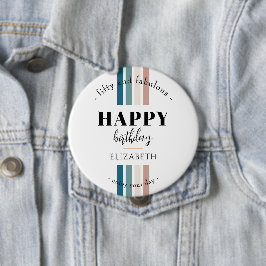 Geburtstag Minimalistisches Design in Pastellfarbe Button