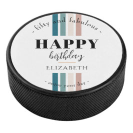 Geburtstag Minimalistisches Design in Pastellfarbe Eishockey Puck