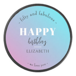 Geburtstag Minimalistisches Design in Pastellfarbe Eishockey Puck