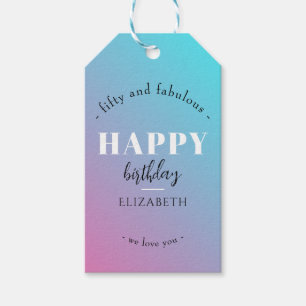 Geburtstag Minimalistisches Design in Pastellfarbe Geschenkanhänger