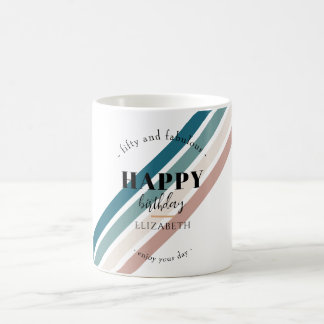 Geburtstag Minimalistisches Design in Pastellfarbe Kaffeetasse