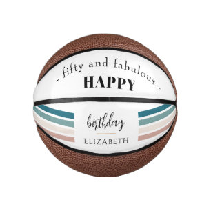 Geburtstag Minimalistisches Design in Pastellfarbe Mini Basketball