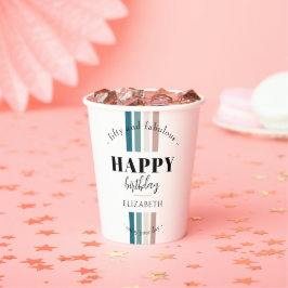 Geburtstag Minimalistisches Design in Pastellfarbe Pappbecher