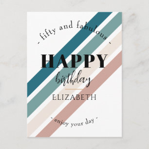 Geburtstag Minimalistisches Design in Pastellfarbe Postkarte