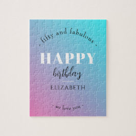 Geburtstag Minimalistisches Design in Pastellfarbe Puzzle