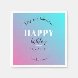 Geburtstag Minimalistisches Design in Pastellfarbe Serviette