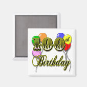 Geburtstag mit Balloons Magnet (Vorderseite/Rückseite)