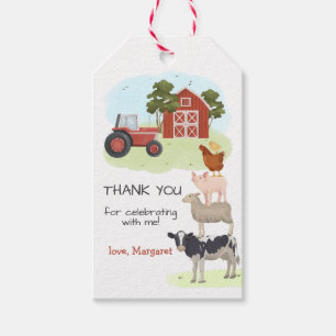 Geburtstag mit Bauernhof-Tieren Geschenkanhänger