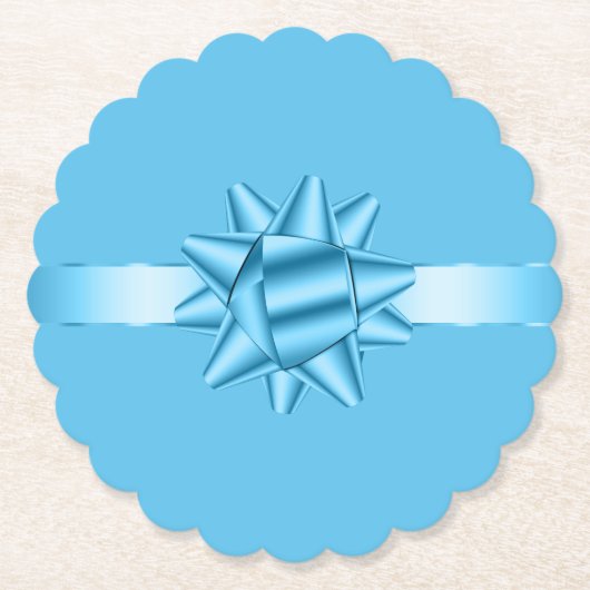 Geburtstag mit blauer Schleife Untersetzer (Vorderseite)