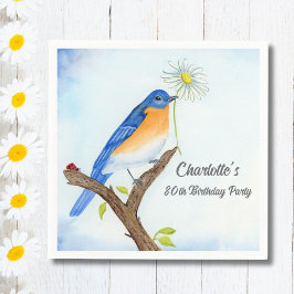 Geburtstag mit Blaumeise im April - für Menschen j Serviette
