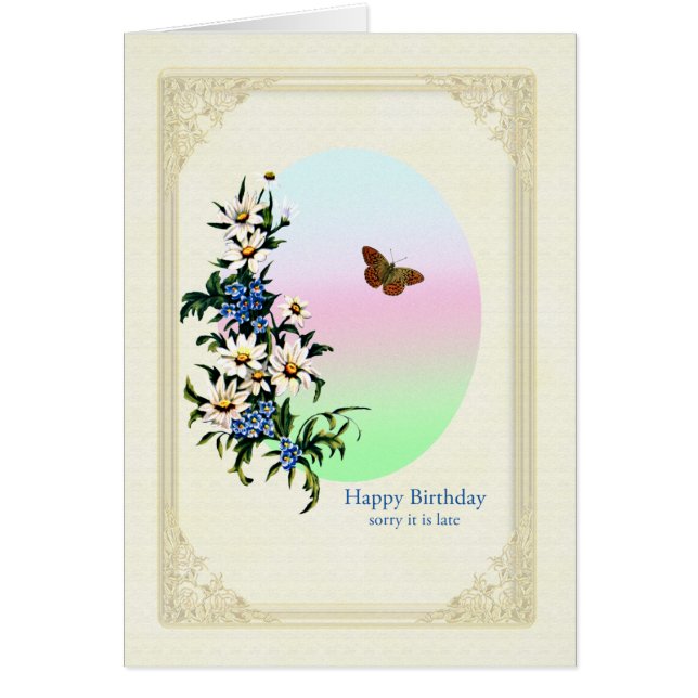 Geburtstag mit Blume belebt (Vorne)