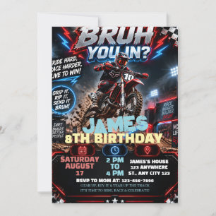 Geburtstag mit Dirt Bike zum Bearbeiten Einladung