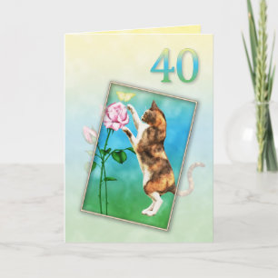 Geburtstag mit einer spielerischen Katze Karte