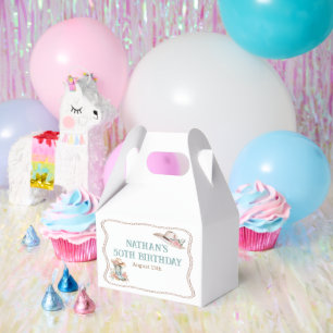 Geburtstag mit floralen Cowgirl-Stiefeln und Hut Geschenkschachtel