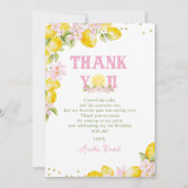 Geburtstag mit floraler Zitrone Dankeskarte (Vorderseite)