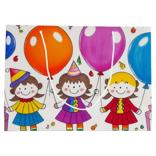 Geburtstag mit Freunden Große Geschenktüte (Rückseite)