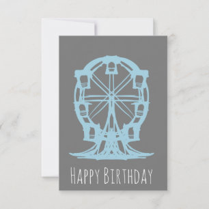 Geburtstag mit handgezeichnetem Riesenrad Karte
