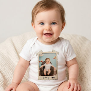 Geburtstag mit individuellem Vintage-Foto Baby Strampler
