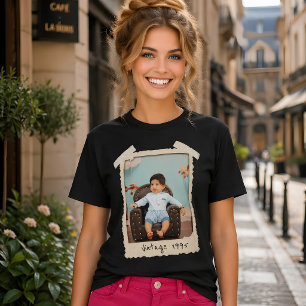 Geburtstag mit individuellem Vintage-Foto T-Shirt