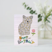 Geburtstag mit Katze Postkarte (Stehend Vorderseite)